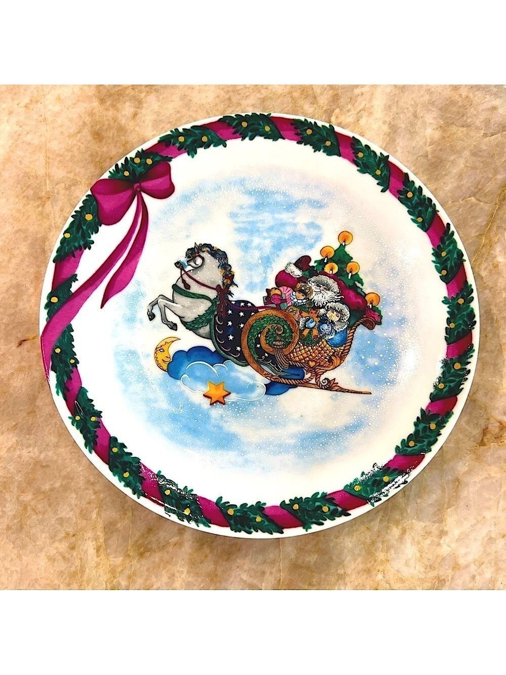 Royal Copenhagen Santa and children in a sleigh porcelain hand painted